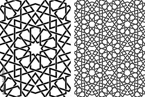 Seamless ornament in brown color.Islamic geometric pattern.