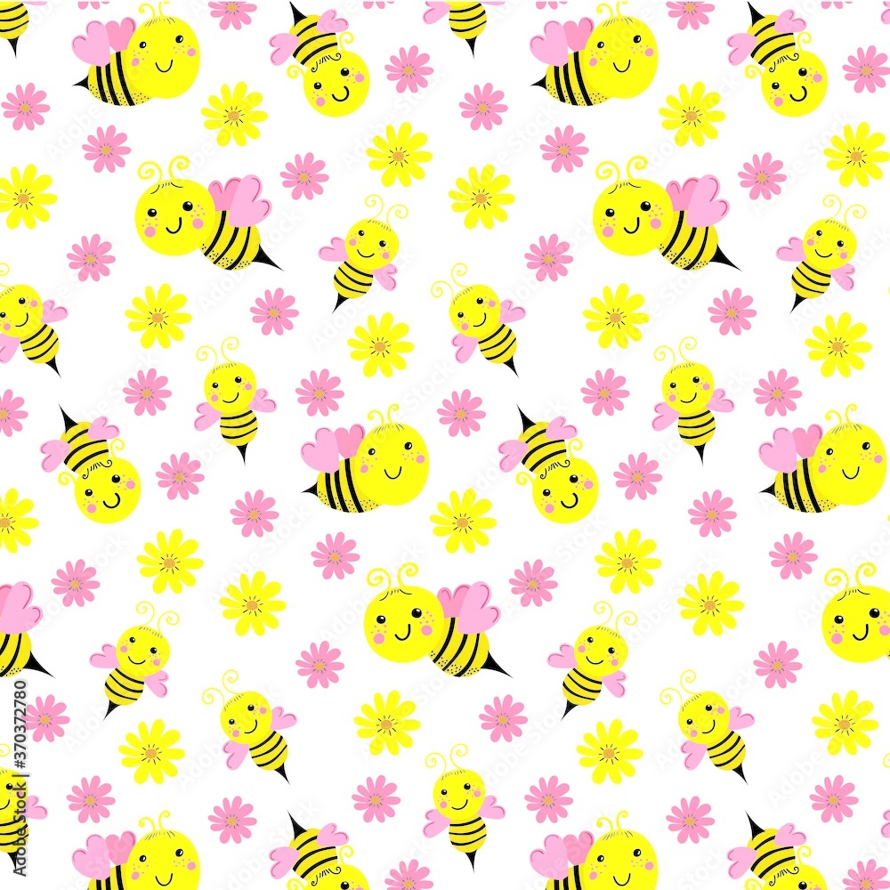 Honeycomb and honey, yellow pattern banner. Vector seamless background