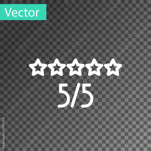 White line Consumer or customer product rating icon isolated on transparent background. Vector Illustration.