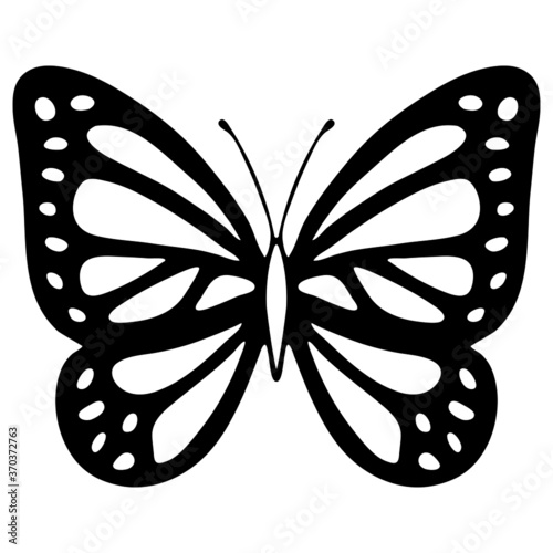 black silhouette pattern, stylized butterflies, isolate on a white background, for design different, template, stencil
