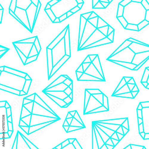 seamless pattern, silhouettes of crystals, diamonds, ornament for wallpaper and fabric, wrapping paper, background for different designs