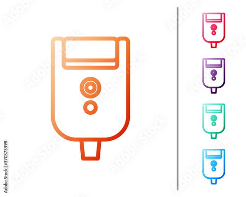 Red line Electric razor blade for men icon isolated on white background. Electric shaver. Set color icons. Vector Illustration.