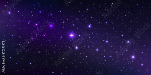 Beautiful background galaxy illustration with stardust and bright shining stars illuminating the space.