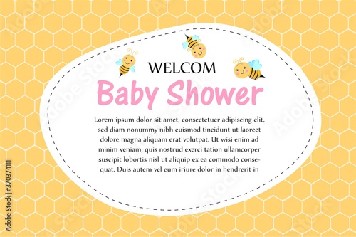 Bee Baby Shower invitation templates set Mommy
