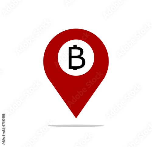 Money Market GPS Ping bubble Location Concept, Financial Institute Vector Color Icon Design, Business and Finance Symbol on white background