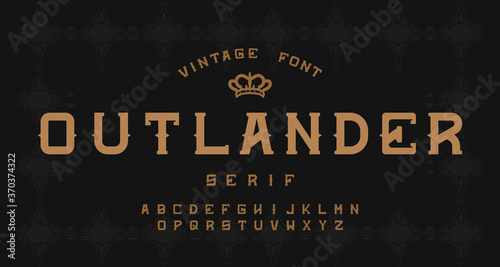 Vintage decorative alphabet serif font