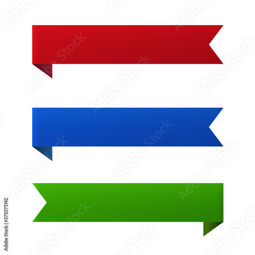 Ribbon banner set of design element icons isolated on white background. Vector illustration