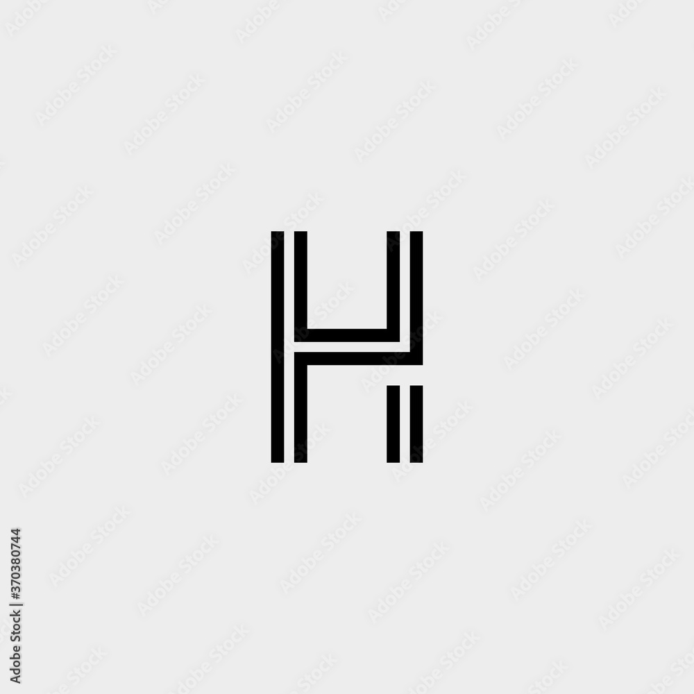 Creative unique stylish symbolic artistic black and white color H initial based letter icon logo Creative unique stylish symbolic artistic black and white color H initial based letter icon logo
