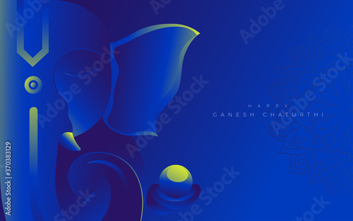 Indian Religious Festival Ganesh Chaturthi Background with Lord Ganesha