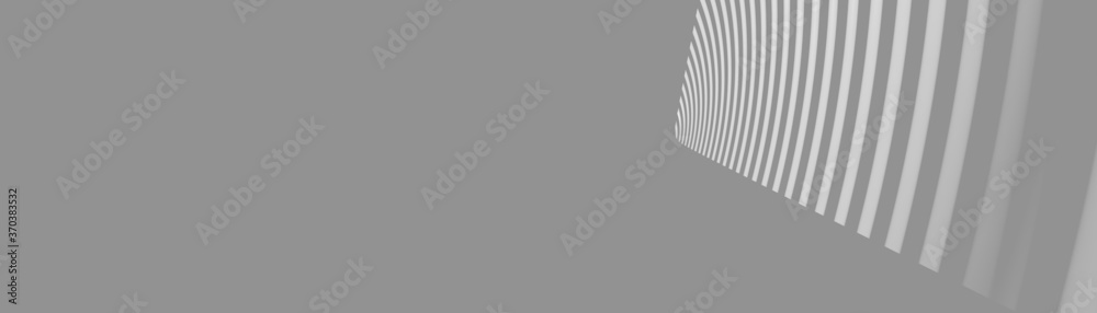 Ultra wide 3D abstract background of curved geometrical patterns of dark gray color with lighting and shadows for various applications needing colorful environment. illustration and black Ultra wide 3D abstract background of curved geometrical patterns of dark gray color with lighting and shadows for various applications needing colorful environment. illustration and black