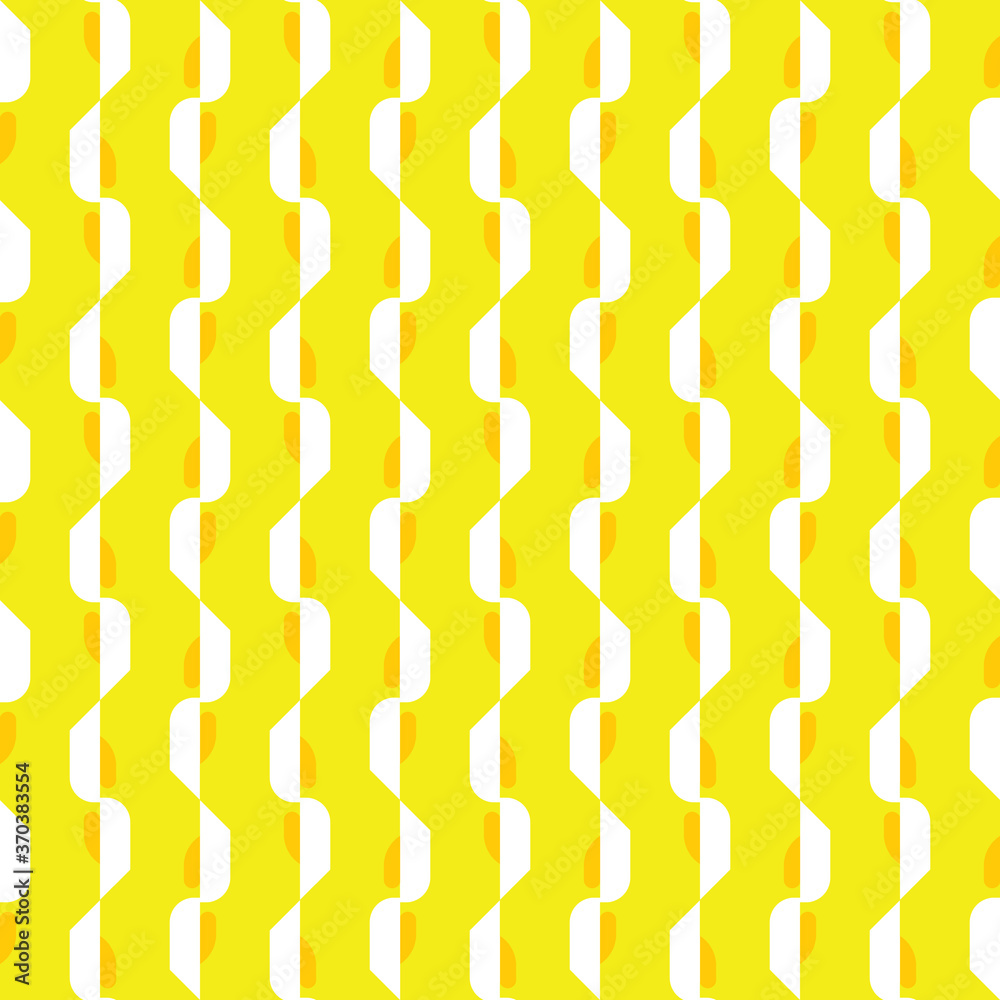 Vector seamless pattern texture background with geometric shapes, colored in yellow, white colors.