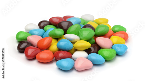 Heap of multicolored candy isolated.
