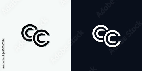 Modern Abstract Initial letter CC logo. This icon incorporate with two abstract typeface in the creative way.It will be suitable for which company or brand name start those initial.
