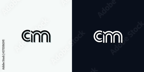 Modern Abstract Initial letter CM logo. This icon incorporate with two abstract typeface in the creative way.It will be suitable for which company or brand name start those initial.