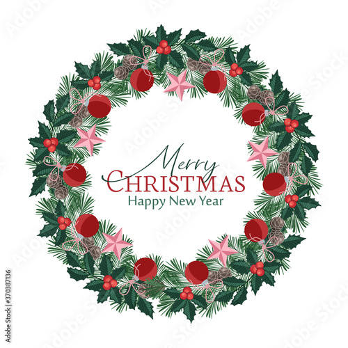 Christmas wreath with ornaments