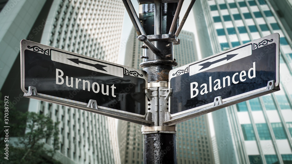 Street Sign to Balanced versus Burnout