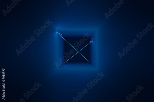Fototapeta Naklejka Na Ścianę i Meble -  Neon Laser light glowing futuristic in abstract tunnel background 3d rendering