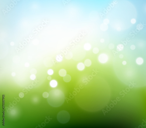 Nature soft gradient background with bokeh effect. Blurred smooth backdrop. Abstract ecology concept. Vector illustration for your graphic design, banner, wallpapers, poster, card, website