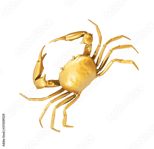 A collection of sculptures created in gold on a white background for your design ideas. 3D render of objects that you can style.