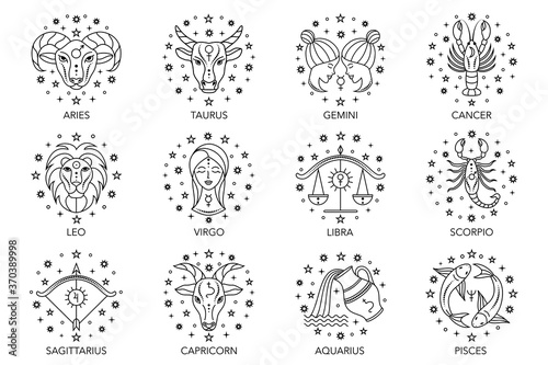 zodiac signs on white