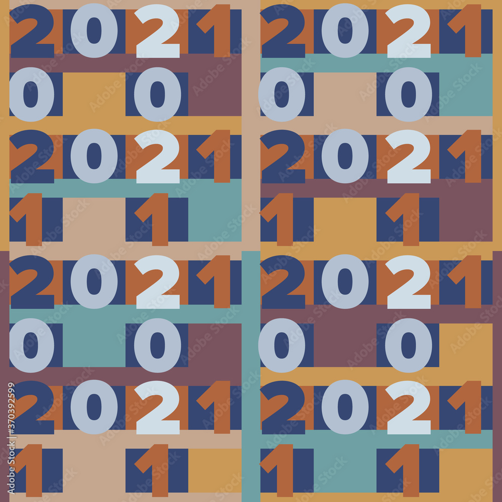 2021 abstract seamless pattern. Repetitive vector illustration of 2021.