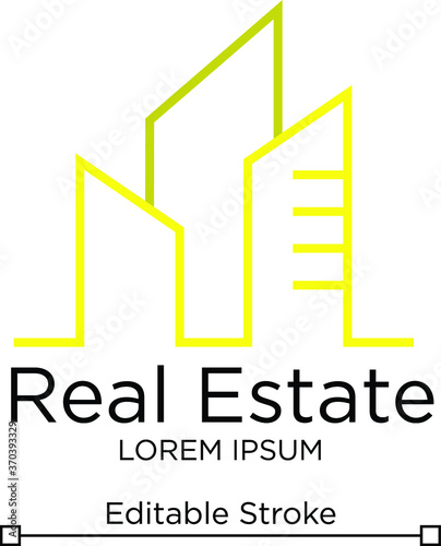 Real Estate Logo Template. Real Estate Vector Line Art. Editable Real Estate Logo concept. Building Vector Logo Design.