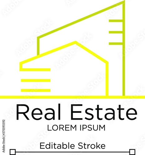 Real Estate Logo Template. Real Estate Vector Line Art. Editable Real Estate Logo concept. Building Vector Logo Design.