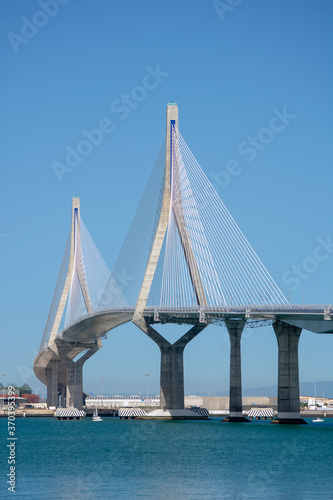Puente de la Constitucion in the Bay of Cadiz, Andalusia. Spain. Europe. July 01, 2020 