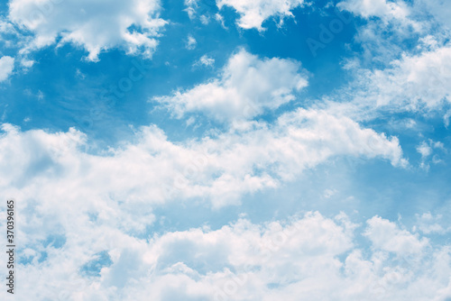 beautiful blue sky with summer clouds background