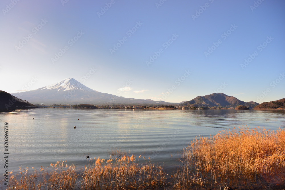 富士　富士山　山梨県河口湖付近の風景