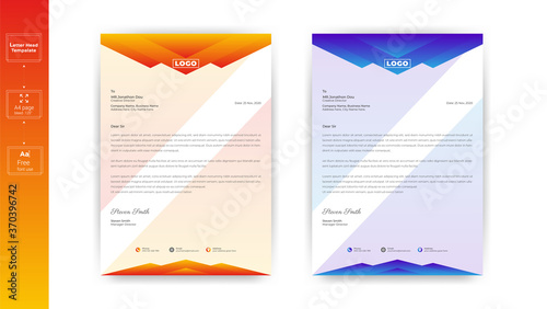 Simple creative modern business style letterhead templates design. Letterhead design for your project, Vector design illustration. 