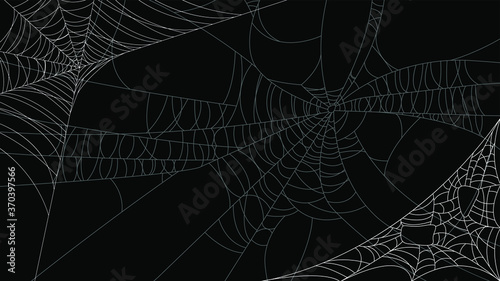 Spider Web On Dark Background Halloween Design Elements Spooky Scary Horror Decor Vector photo