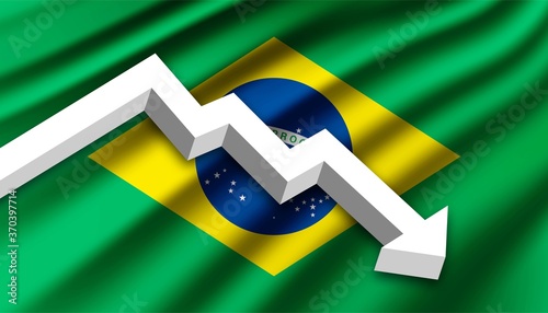 Brazil crisis and recession background template.