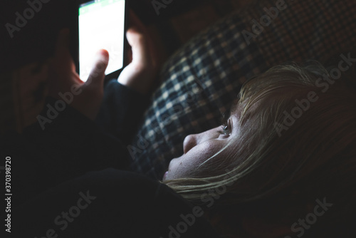Depressed/Sad Teen Girl on Phone White Screen