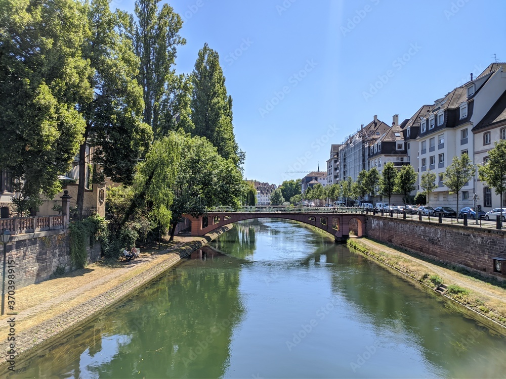 pont ancestral Strasbourg ville avec maison  architecture traditionnel en bois, patrimoine de l'unesco Alsace, France 