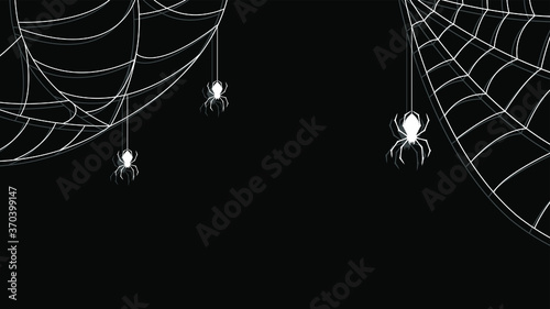 Spider Web On Dark Background Halloween Design Elements Spooky Scary Horror Decor Vector