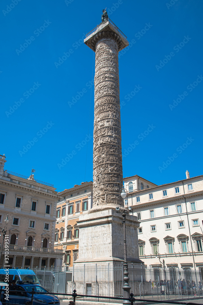 Marcus Aurelius Column, Piazza Colonna, Rome, Italy