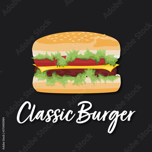 Vector design of delicious classic burger