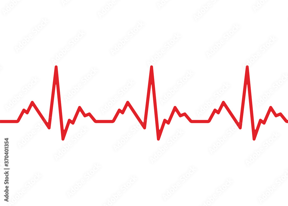 Heart cardiogram line isolated on white background. Vector illustration.