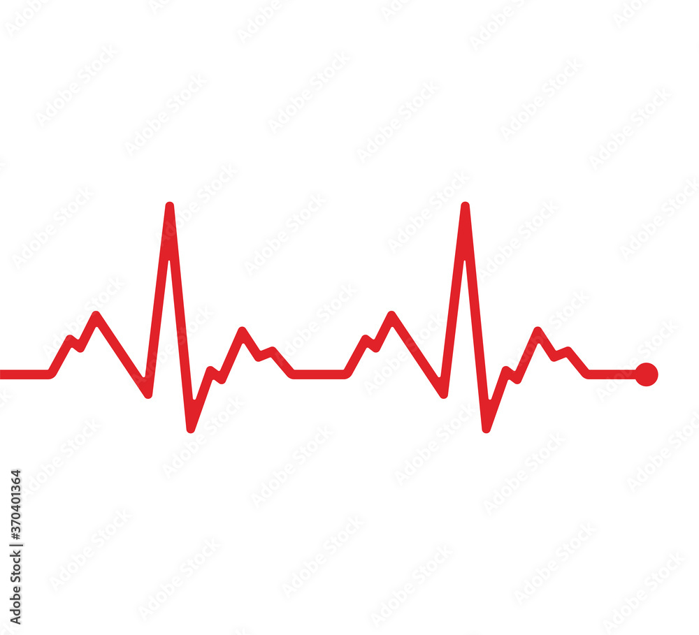 Heart cardiogram line isolated on white background. Vector illustration.