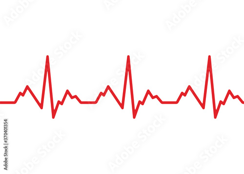 Heart cardiogram line isolated on white background. Vector illustration.