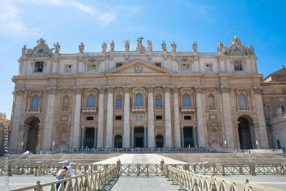 Views of Saint Peter's Basilica, Piazza San Pietro (translates as Saint Peters Square), Vatican City