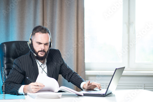 A man in a business suit an...