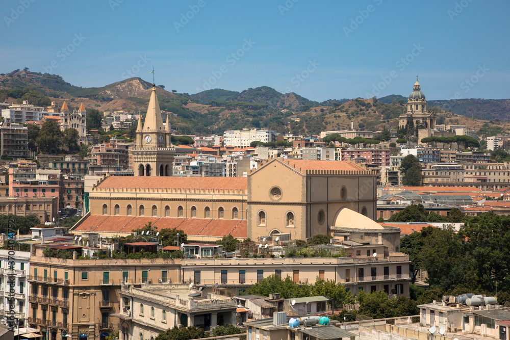 A view of Messina featuring the Cathedral, Sicily, Italy