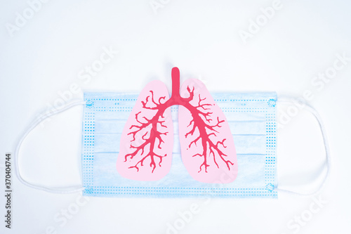 Lungs on a medical mask. Re...