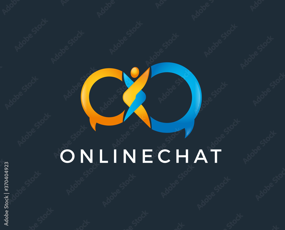 minimal online chat logo template - vector illustration minimal online chat logo template - vector illustration