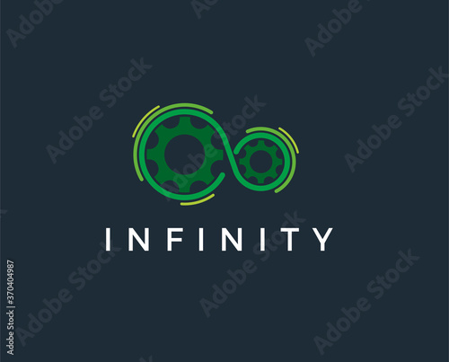 minimal infinity logo template - vector illustration