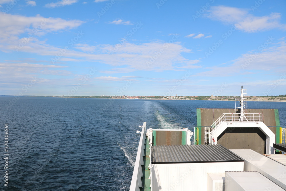 Obraz premium View from a car ferry to Visby at Gotland, Sweden