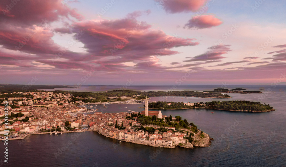 CITY OF ROVINJ - CROATIA PANORAMA - aerial view - beautiful view