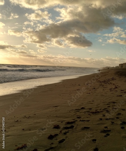 Footsteps in the Sand at the Beach